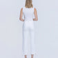 Back product images of Optic White - Mid Rise Uneven Frayed Hem Crop Straight Jeans