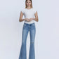 Front product images of Idolize - Low Rise Distressed Easy Flare Jeans