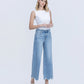 Right 45 degrees product image of Idyllic - High Rise Side Panel Crop Wide Leg Jeans