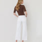 Back product images of Optic White - High Rise Uneven Raw Hem Crop Wide Leg Jeans