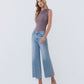Left 45 degrees product image of Imaginative - High Rise Distressed Hem Crop Wide Leg Jeans