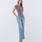 Right 45 degrees product image of Imaginative - High Rise Distressed Hem Crop Wide Leg Jeans