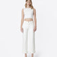 Front product images of Optic White - High Rise Cuffed Slim Wide Leg Jeans