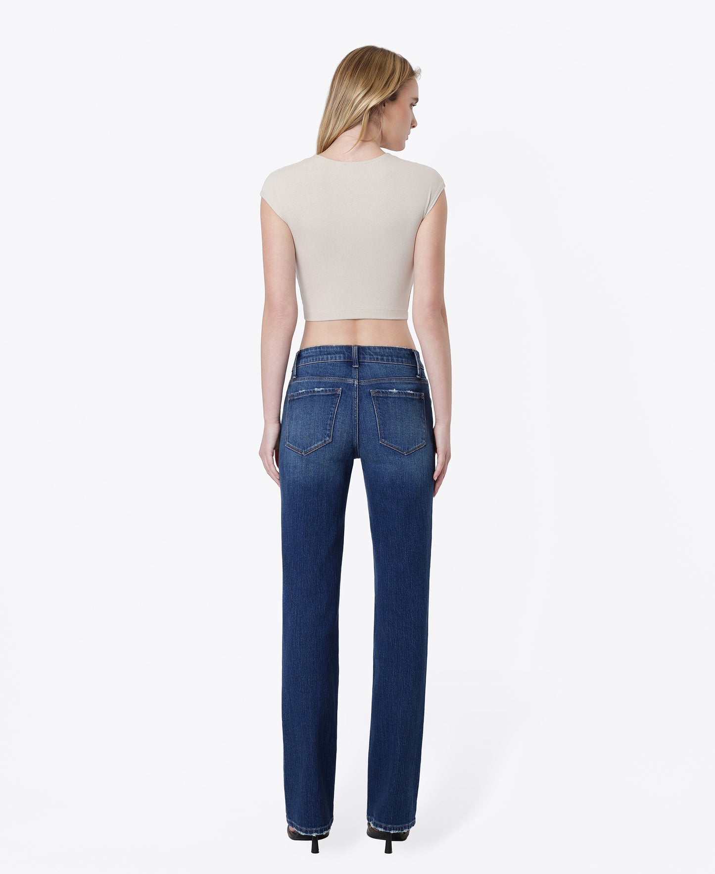 Back product images of Medium Dark - Mid Rise Full Length Straight Jeans