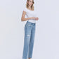 Right 45 degrees product image of Joyous - Low Rise Distressed Slim Wide Leg Jeans