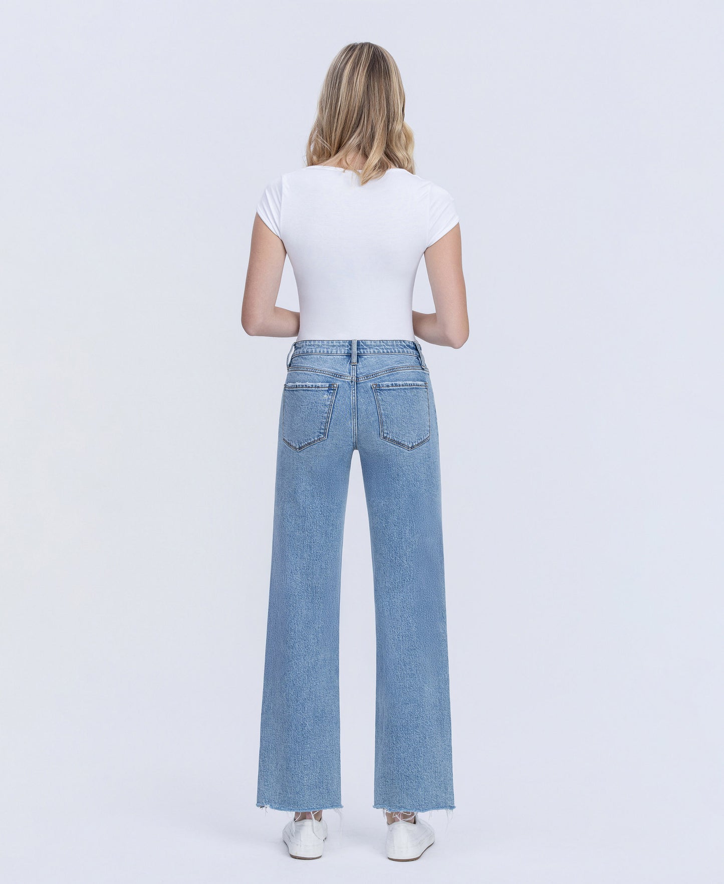 Back product images of Joyous - Low Rise Distressed Slim Wide Leg Jeans