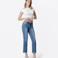 Right 45 degrees product image of Joysome - Mid Rise Distressed Hem Crop Straight Jeans