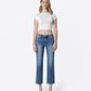 Front product images of Joysome - Mid Rise Distressed Hem Crop Straight Jeans
