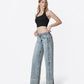 Left 45 degrees product image of Handier - High Rise Full Length Cuffed Wide Leg Tinted Jeans
