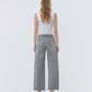 Back product images of Grey Leopard - High Rise Drawstring Leopard Barrel Jeans