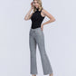 Left 45 degrees product image of Grey Leopard - Mid Rise Full Length Vintage Flare Jeans