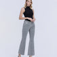 Right 45 degrees product image of Grey Leopard - Mid Rise Full Length Vintage Flare Jeans