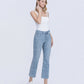 Right 45 degrees product image of Floral Print - High Rise Crop Easy Flare Jeans