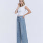 Left 45 degrees product image of Floral - High Rise Floral Print Wide Leg Jeans