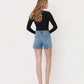 Back product images of Live Wire - Super High Rise A Line Denim Shorts