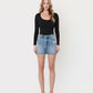 Front product images of Live Wire - Super High Rise A Line Denim Shorts