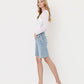 Left side product images of Outperform - Mid Rise Raw Hem Denim Jorts