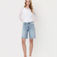 Front product images of Outperform - Mid Rise Raw Hem Denim Jorts