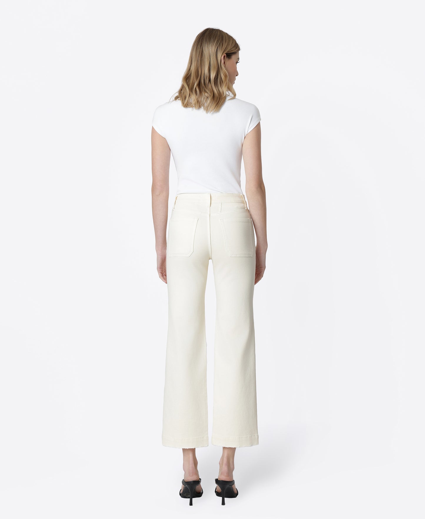 Back product images of Natural - High Rise Patch Pocket Slim Wide Leg Jeans