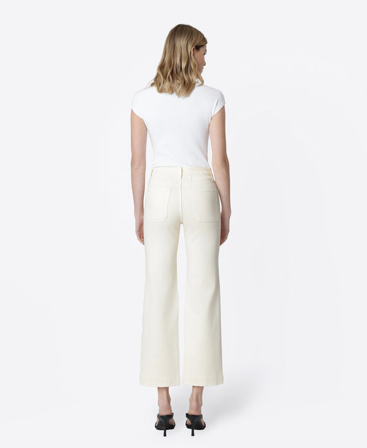 Back product images of Natural - High Rise Patch Pocket Slim Wide Leg Jeans