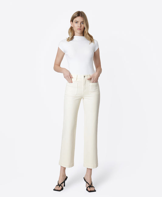 Front product images of Natural - High Rise Patch Pocket Slim Wide Leg Jeans