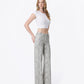 Right 45 degrees product image of Leopard - Low Rise Full Length Wide Leg Jeans
