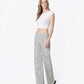 Left 45-degree product image of Leopard - Low Rise Full Length Wide Leg Jeans