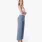 Right 45 degrees product image of Stripe - High Rise Patch Pocket Striped Crop Wide Leg Jeans