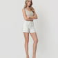 Right 45 degrees product image of Optic White - High Rise Utility Pocket Waist Tie Midi Shorts