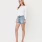 Left 45 degrees product image of Satiate - High Rise Waist Tie Denim Shorts