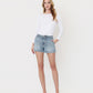 Front product images of Satiate - High Rise Waist Tie Denim Shorts
