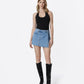 Front product images of Lavishly - High Rise Denim Wrap Skorts