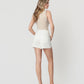 Back product images of Optic White - Super High Rise Raw Step Hem Drawstring Denim Mom Shorts