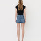 Back product images of Coolest - Super High Rise Drawstring Denim Mom Shorts