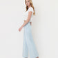 Left side product images of Gainfully - High Rise Clean Cut Raw Hem Wide Flare Jeans