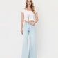 Front product images of Gainfully - High Rise Clean Cut Raw Hem Wide Flare Jeans