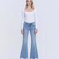 Front product images of Mirage - Low Rise Distressed Hem Easy Flare Jeans