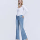 Left 45 degrees product image of Mirage - Low Rise Distressed Hem Easy Flare Jeans