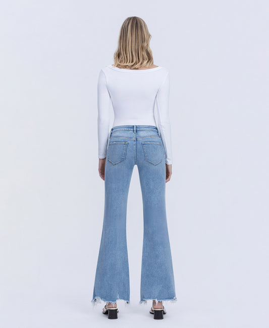 Back product images of Mirage - Low Rise Distressed Hem Easy Flare Jeans