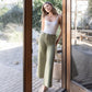 editorial image of Eucalyptus - High Rise Drawstring Crop Wide Leg Jeans