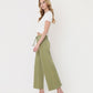 Left side product images of Eucalyptus - High Rise Drawstring Crop Wide Leg Jeans
