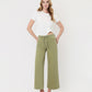 Front product images of Eucalyptus - High Rise Drawstring Crop Wide Leg Jeans