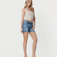Right 45 degrees product image of Declutter - High Rise Frayed Hem Boyfriend Denim Shorts
