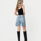 Back product images of Eminence - Mid Rise Distressed Raw Hem Denim Jorts