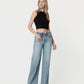 Right 45 degrees product image of Fun Day - High Rise Full Length Tinted Wide Leg Jeans