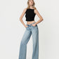 Left 45 degrees product image of Fun Day - High Rise Full Length Tinted Wide Leg Jeans