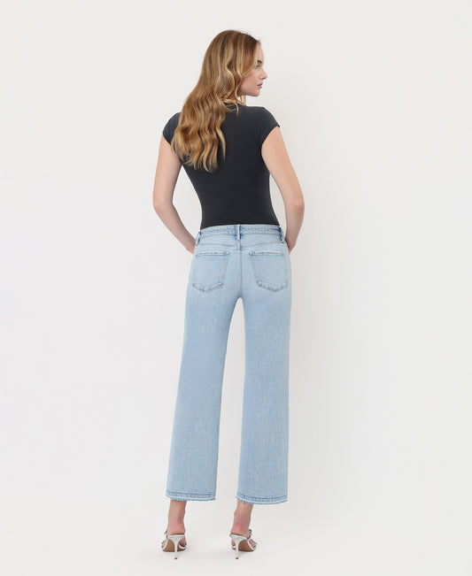 Back product images of Swanky - Mid Rise Crop Slim Wide Leg Jeans