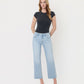Front product images of Swanky - Mid Rise Crop Slim Wide Leg Jeans
