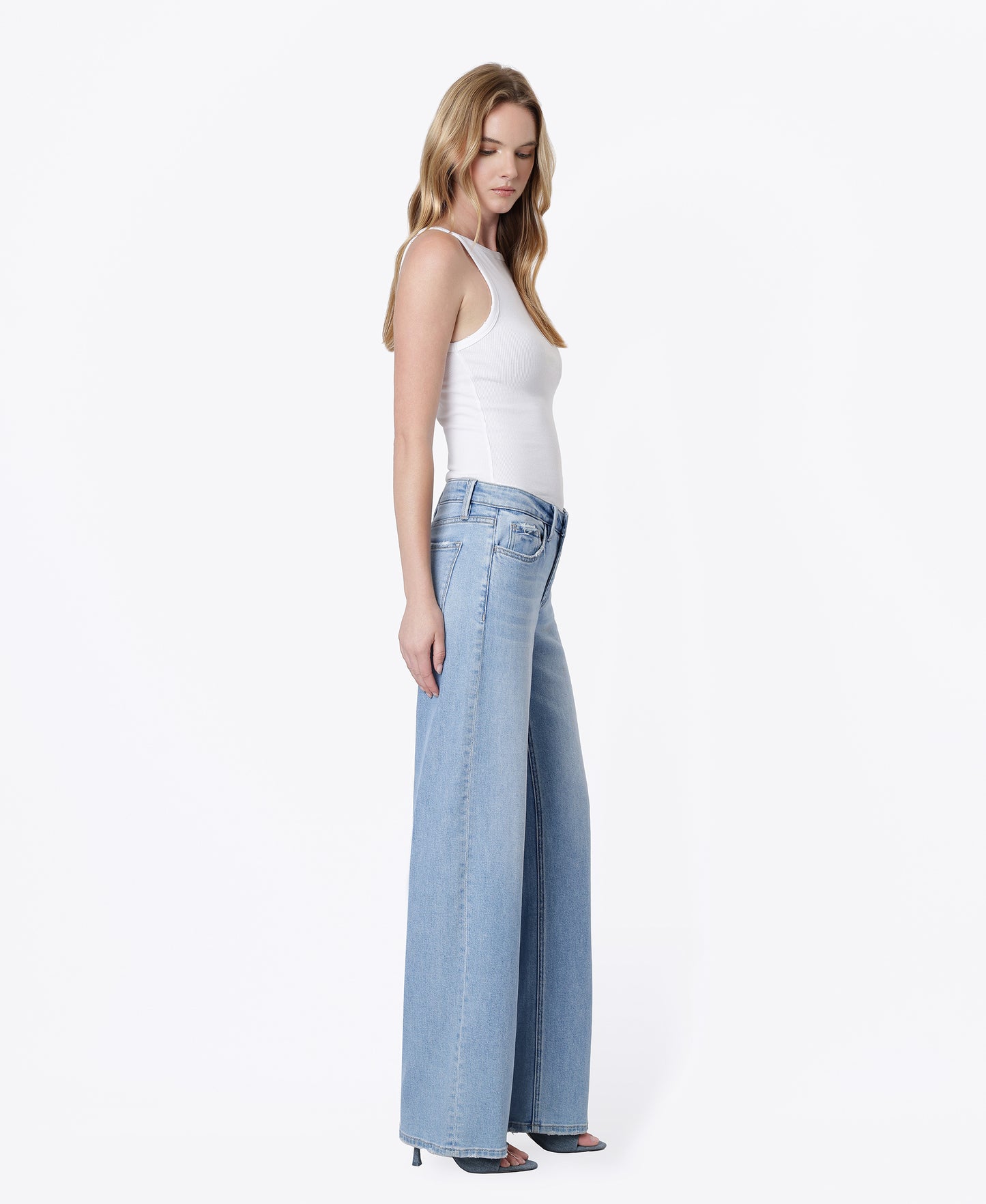 Right side product images of Energetic - Mid Rise Full Length Wide Leg Jeans