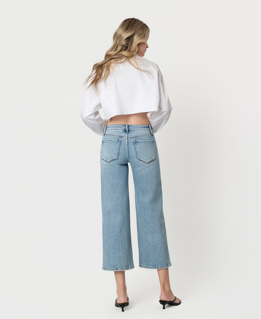 Back product images of Focused - Low Rise Tinted Crop Wide Leg Jeans